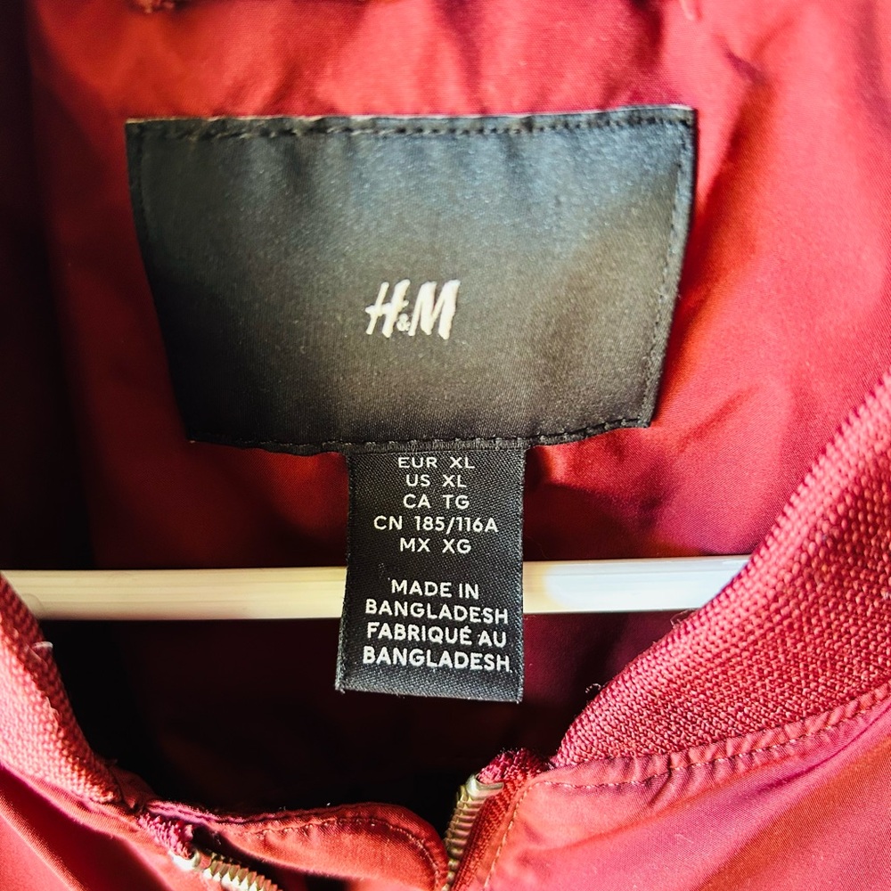 H&M Wine-Red Bomber Jacket